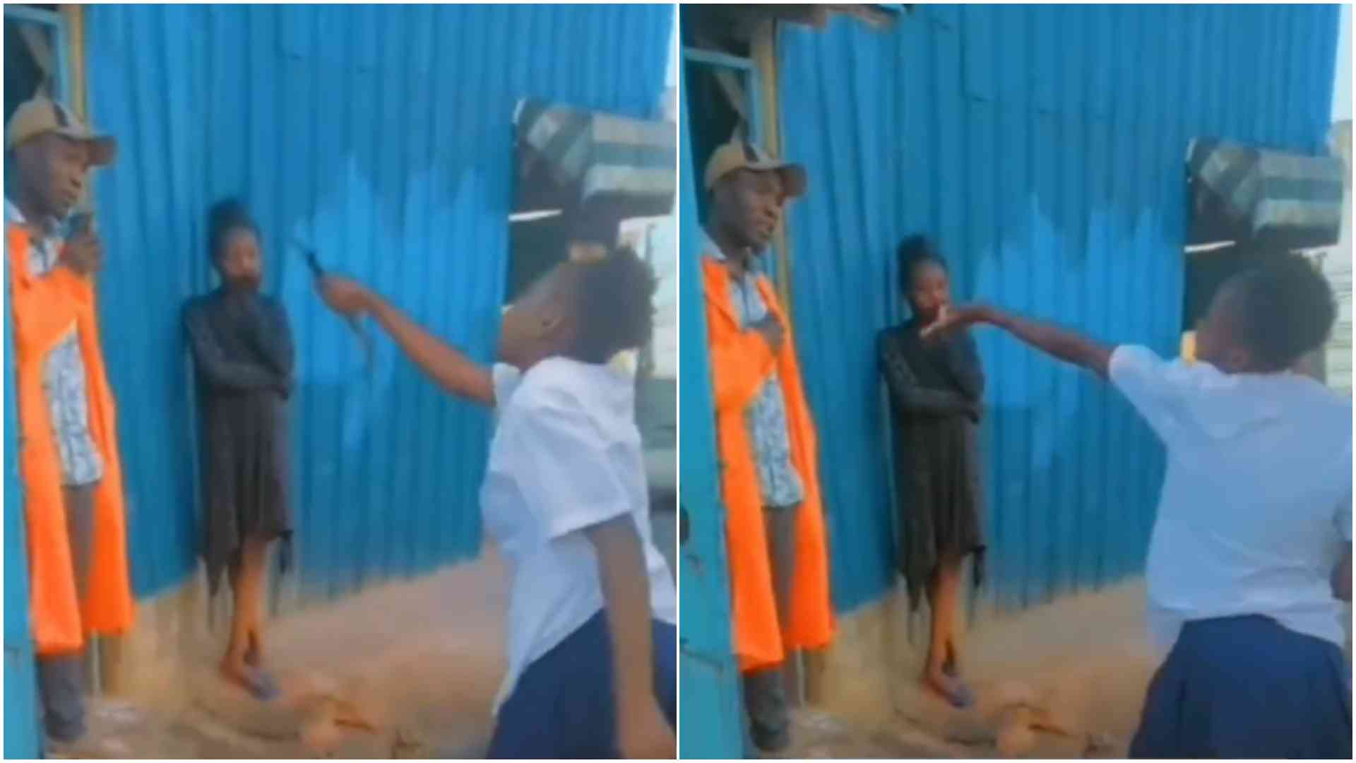 Daring girl confronts 'deadbeat dad', demands he leaves: 
