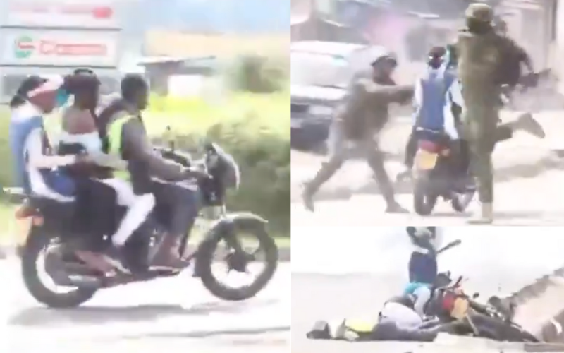 Video of Nakuru police deliberately causing boda boda accident during demo angers Kenyans