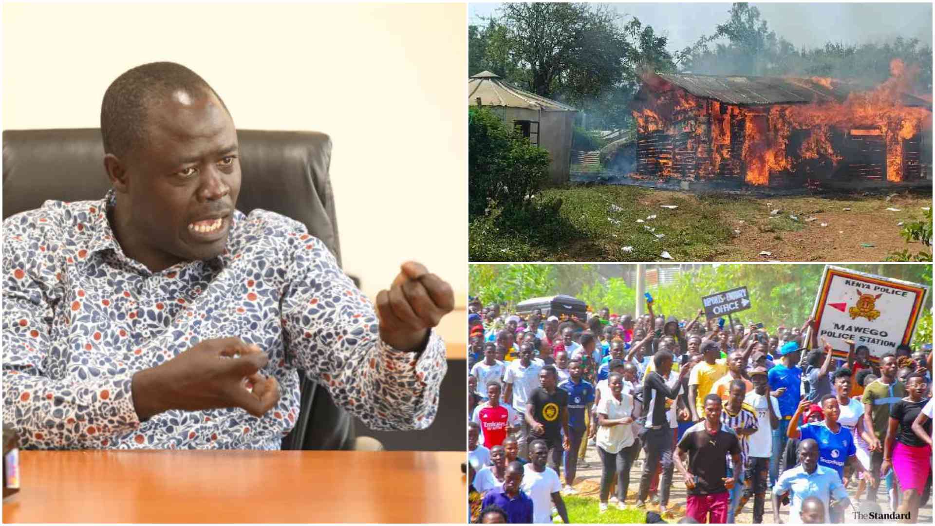 “Goons Ferried from Nairobi”: Homa Bay MP Claims Outsiders, Not Locals, Torched Mawego Police Station