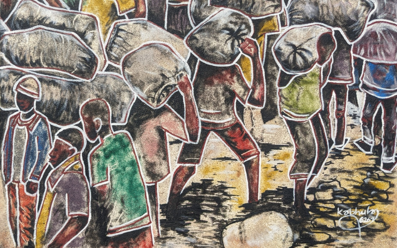 Bearing witness through art: Lango Kabhula spotlights cobalt mining crisis in Congo