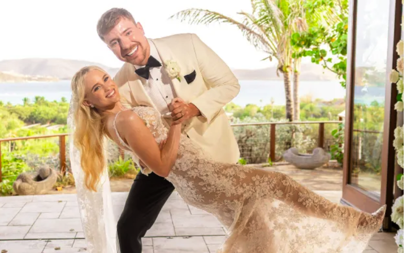 PHOTOS: MrBeast marries long-time partner Thea Booysen in intimate island wedding