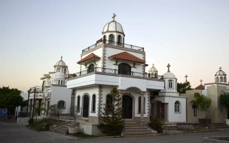 PHOTOS: Narco Cemetery, where Mexico cartel bosses buried in million-dollar bulletproof mansions