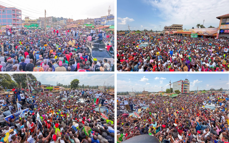 PHOTOS: Thousands throng Bungoma streets to receive Sifuna's Linda Mwananchi team