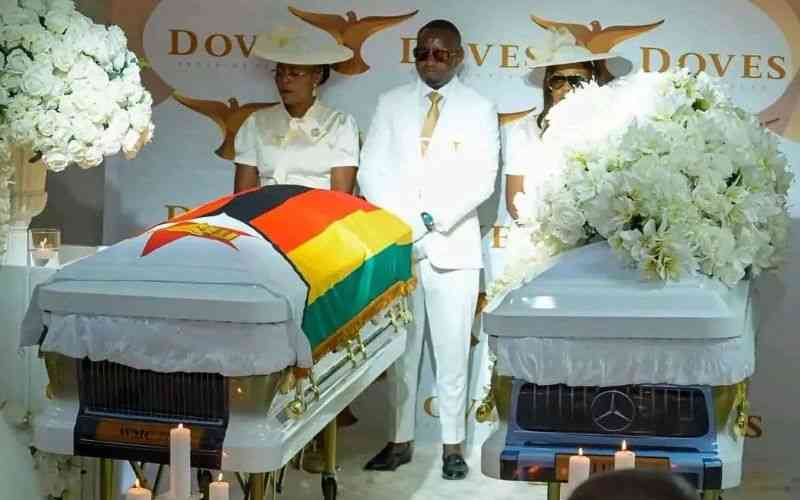 PHOTOS: Wicknell Chivayo's Sh28m gold coffin, wife's Mercedes-Benz casket steal show at lavish farewell