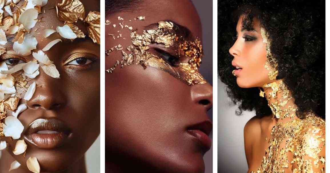 The allure of gold leaf makeup