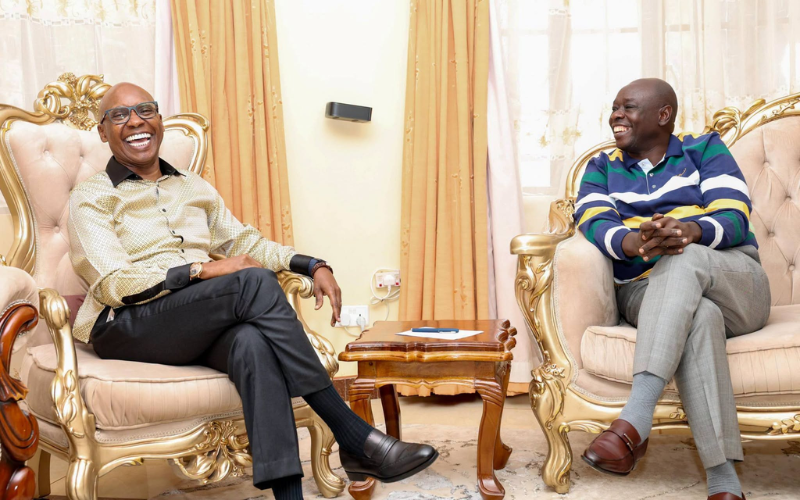 PHOTOS: Rigathi Gachagua hosts Jimmy Wanjigi at Wamunyoro amid opposition consultations