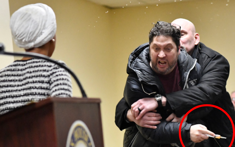 U.S. Congresswoman Ilhan Omar sprayed with unknown substance at townhall meeting