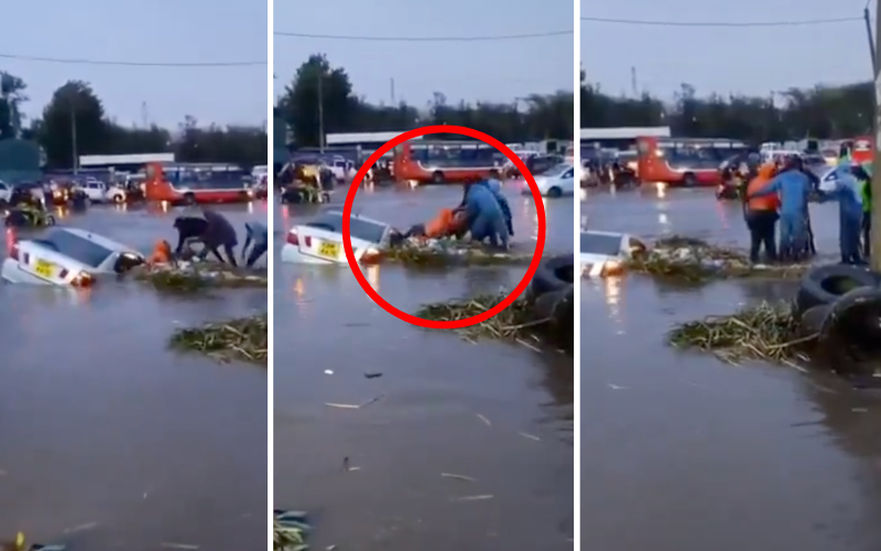 VIDEO: Dramatic moment Ruai woman was rescued from submerged car after heavy rains