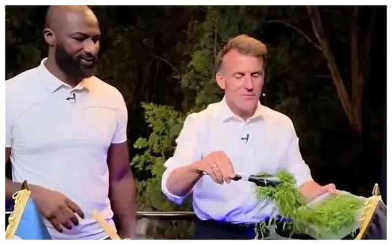 From cooking ugali to jogging and podium rebuke, the light side of Macron