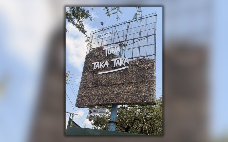 'Tuna Taka Taka': Details behind unusual Nairobi billboard made from plastic waste