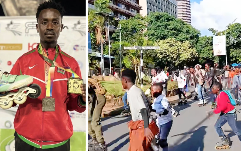 Skaters flood Nairobi streets to celebrate Kelvin Ruhiu's victory amid support row