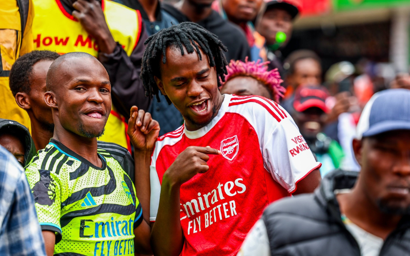PHOTOS: Arsenal fans flood Nairobi CBD in title celebration amid replica trophy debate