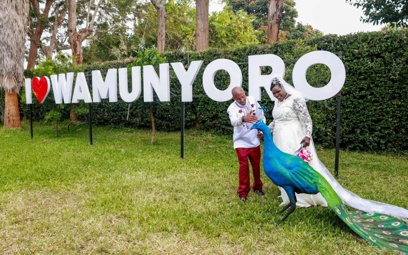 PHOTOS: Newlyweds make surprise stop at Gachagua's Wamunyoro home