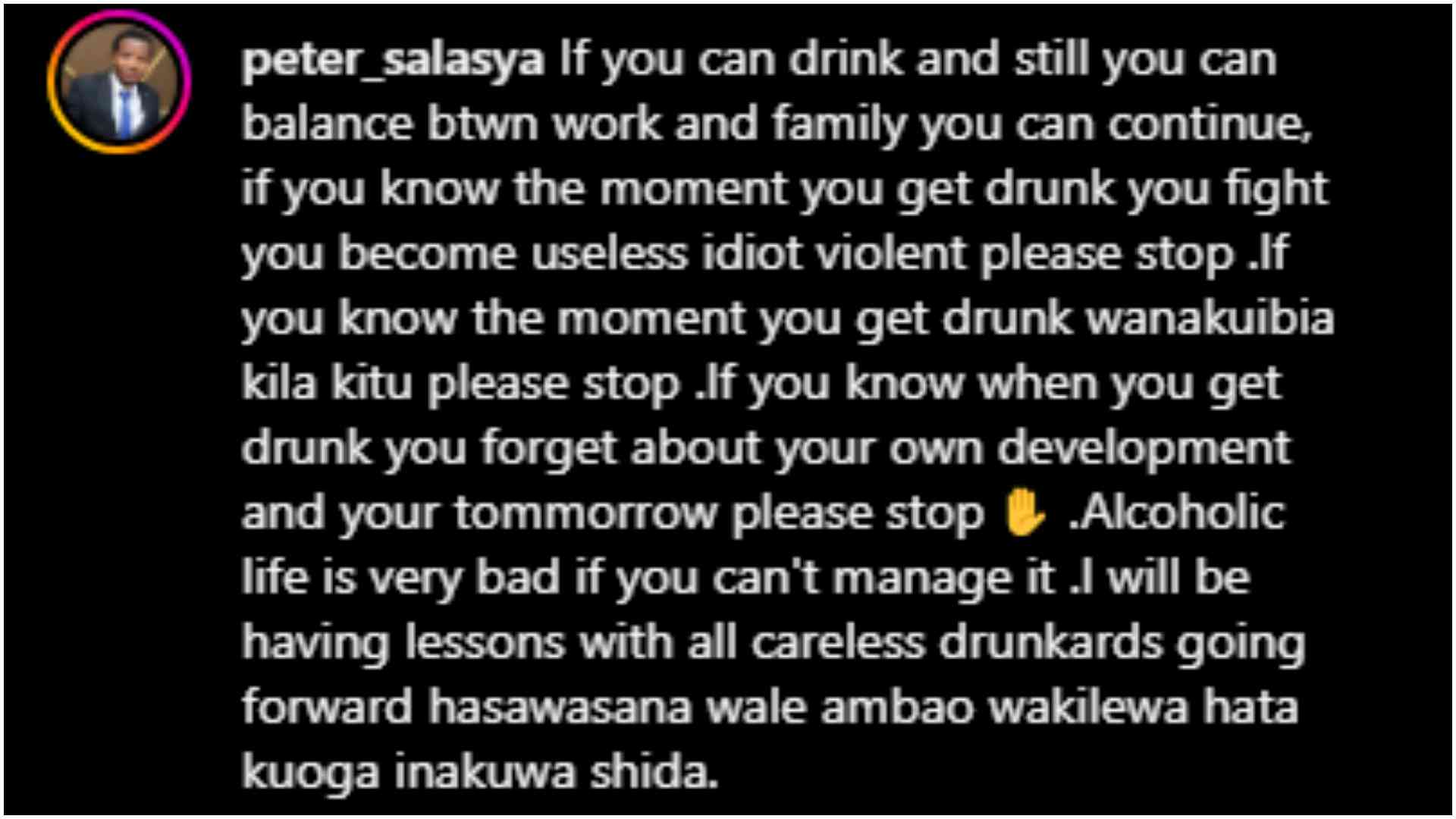 Peter Salasya's blunt advice to 