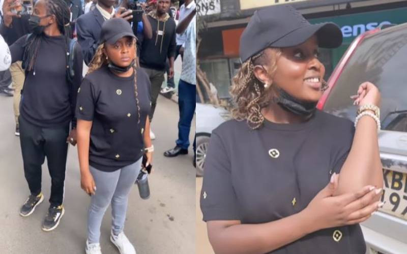 Nadia Mukami loses phone during Finance Bill protest