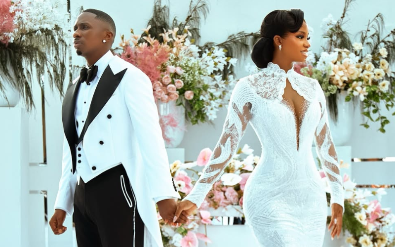 How Juma Jux, Priscilla Ojo's luxurious white wedding went down in Nigeria