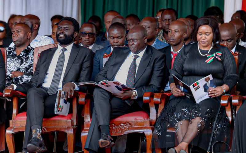 PHOTOS: Rigathi Gachagua defiantly occupies front-row seat during MP David Kiaraho's requeim