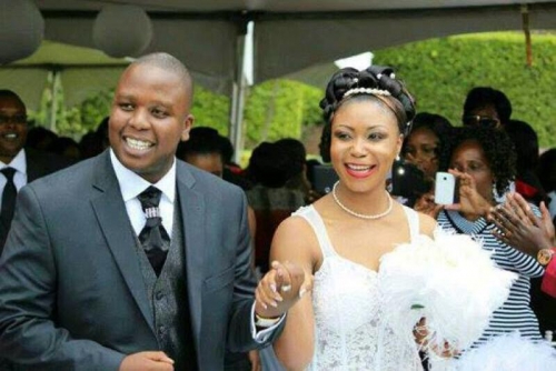 Laura Akunga and Mark Mwenje on their wedding day