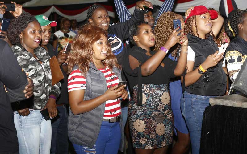 Revellers during Harmonize Live in Nakuru event at