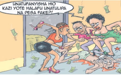 Drama as man suspected of paying call girls using fake cash is cornered