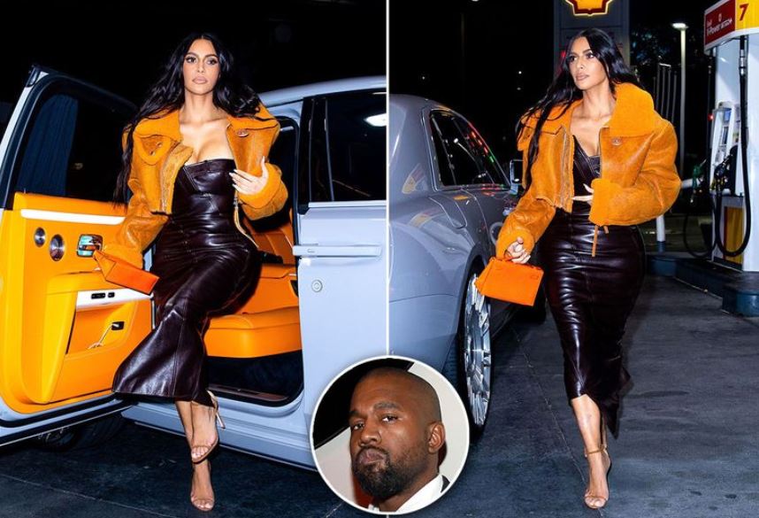 Kim Kardashian wears huge orange puffer jacket on date night with Kanye  West to star-studded NBA game – The US Sun