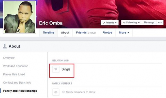 Pastor Eric Omba's Facebook status