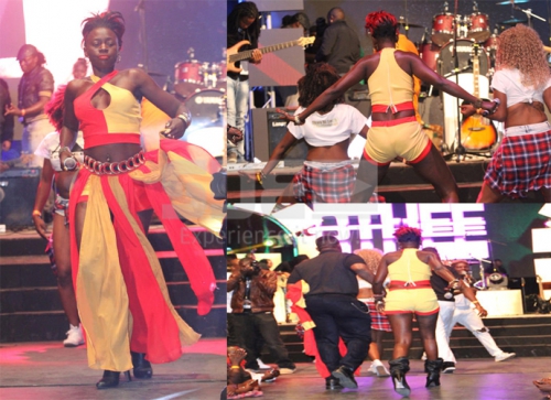 Singer Akothee performing