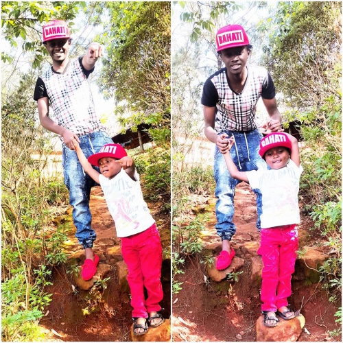 Bahati with son Morgan