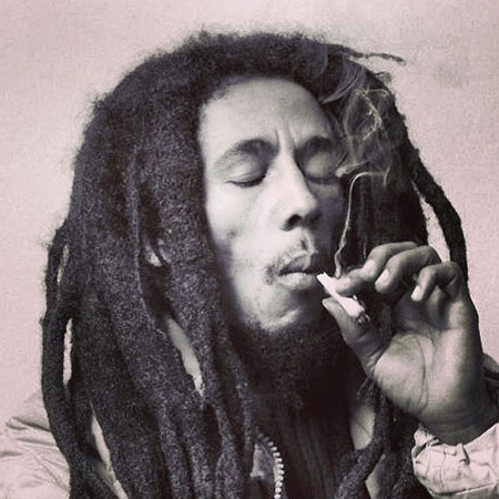 Bob Marley smoking 'weed'