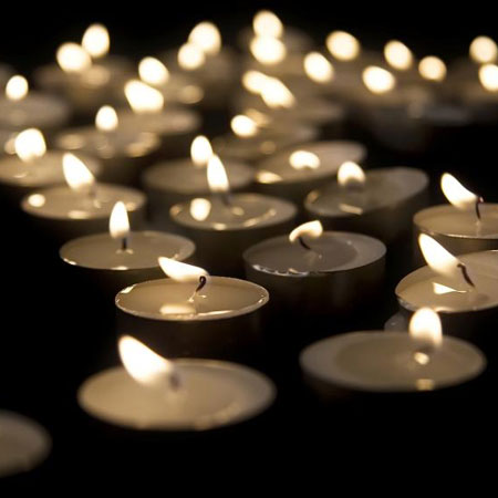 Candles in funeral