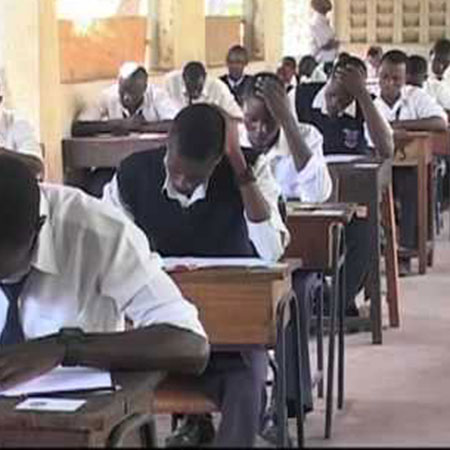 Students doing exams