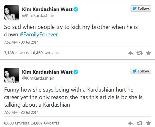 Kim Kardashian's tweet