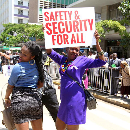 Nairobi women protest in the streets