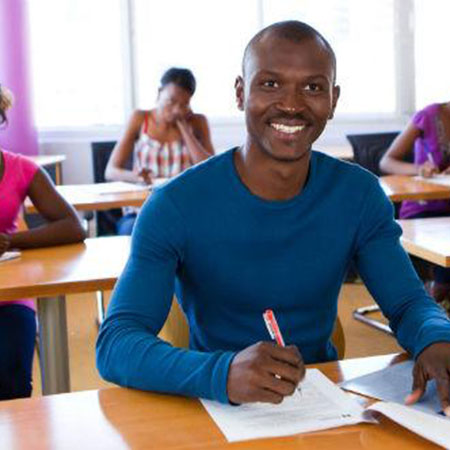 University student taking exams