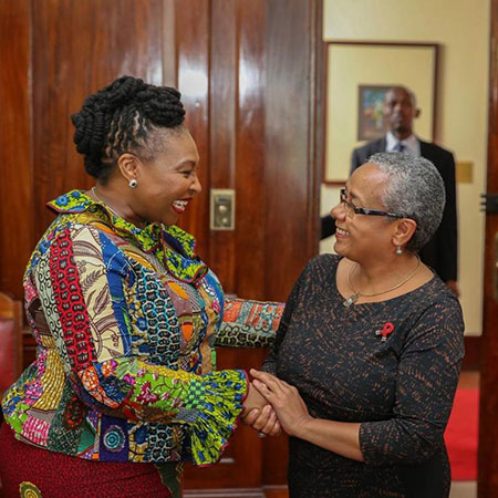 Yvonne Chaka Chaka and Margaret Kenyatta 