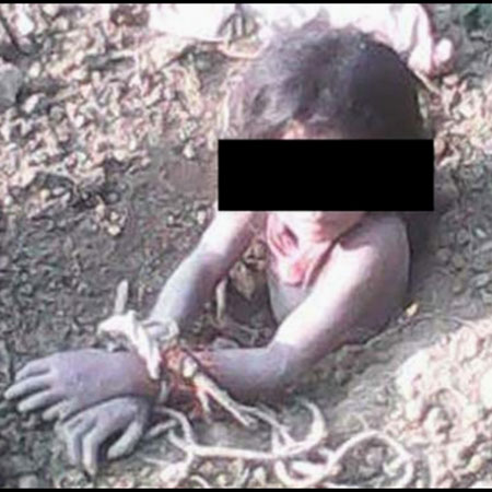 Indian girl buried by father