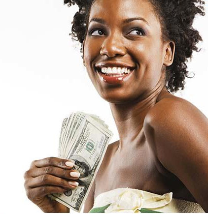 Woman given money 