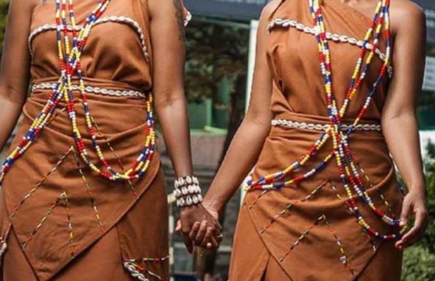 Kikuyu woman in traditional cheap dress