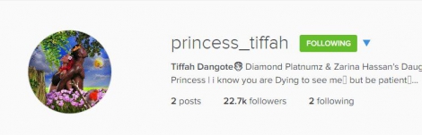 Baby Tiffany's Instagram account