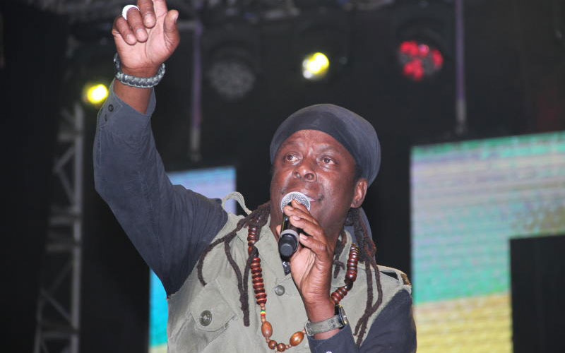 Richie Spice on stage at the KICC
