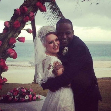 Abbas Kubaff on his wedding day with wife Anna English