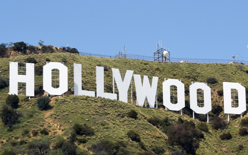 Los Angeles, Ca. 16th Feb, 2022. Aerial voiew of the Hollywood sign changed  to Rams House in celebration of the LA Rams victory during NFL Super Bowl  LVI on February 16, 2022. Credit: Mpi34/Media Punch/Alamy Live News Stock  Photo - Alamy