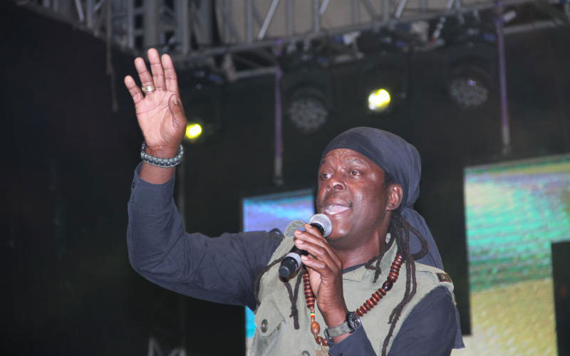 Richie Spice on stage at the KICC