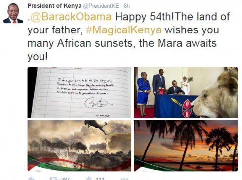President Uhuru wishes POTUS a happy birthday