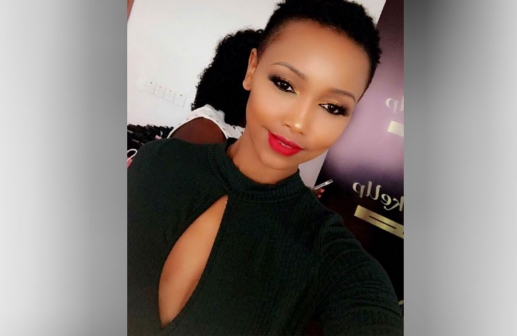 Kenyan socialite Huddah Monroe flashes sharp pointed boobs on